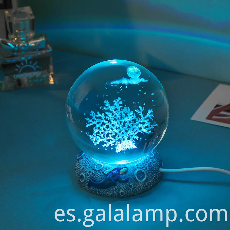 Luz nocturna de la bola de cristal brillante para la decoración del hogar